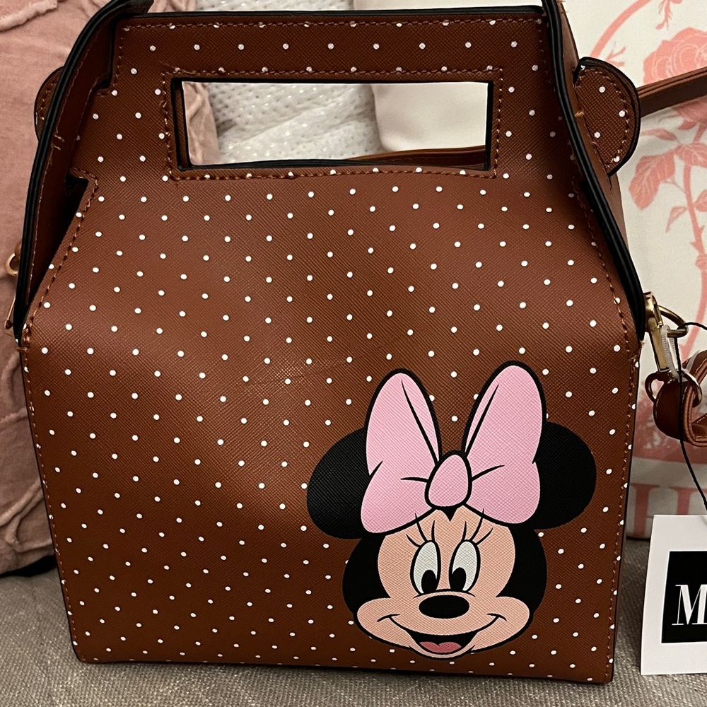 NWT Disney Minnie Mouse Brown Polka Dot Bag- with flaws - Picture 4 of 11